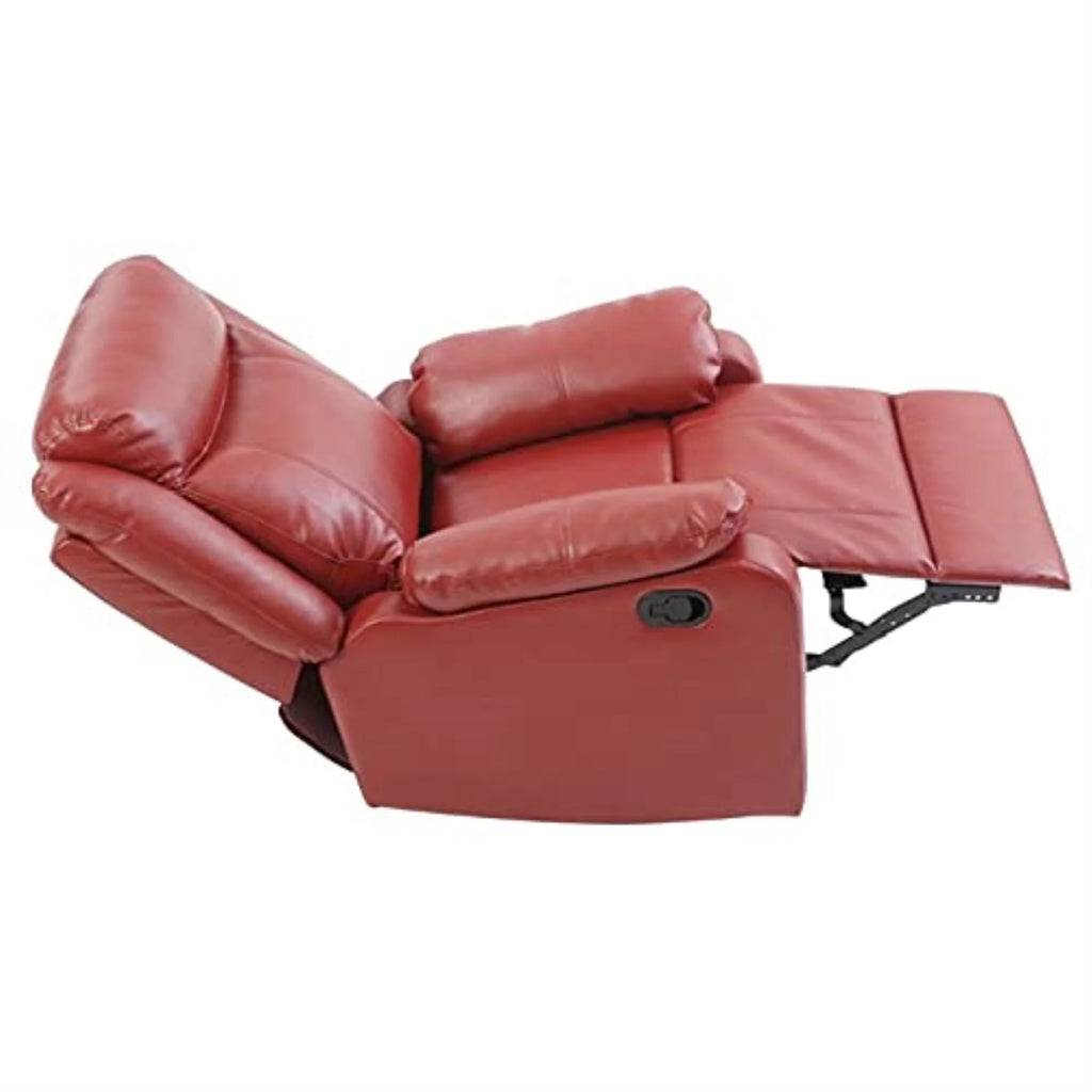 Red Faux Leather Rocker Recliner O338154