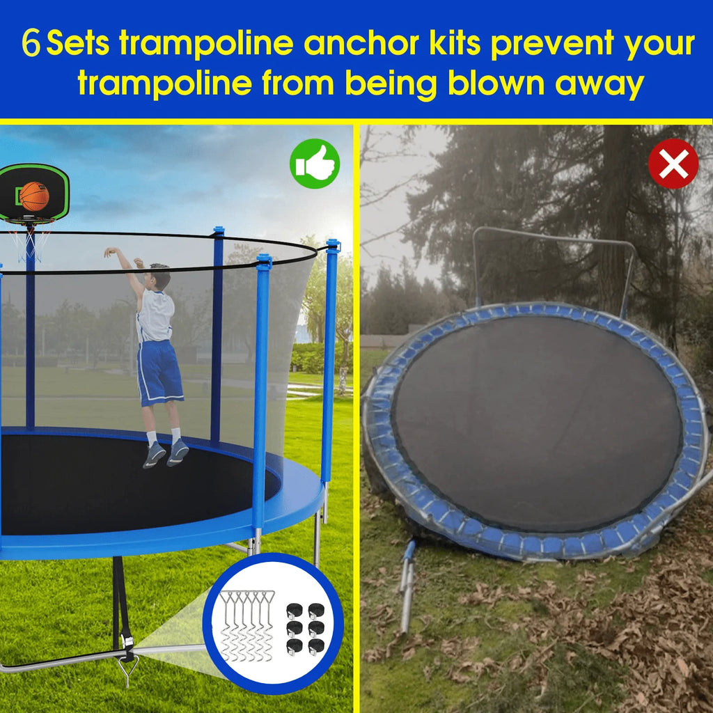 16FT Outdoor Trampoline with Basketball Hoop and Ladder M756270