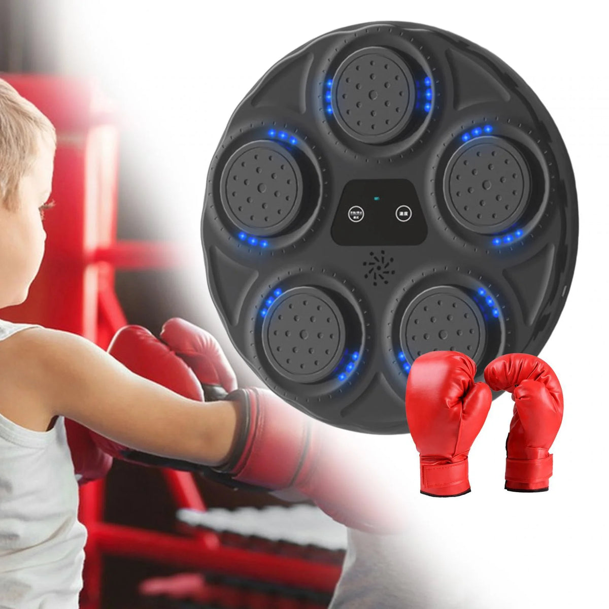 Electronic Boxing Machine Adjustable Punching Pad with Gloves F6707