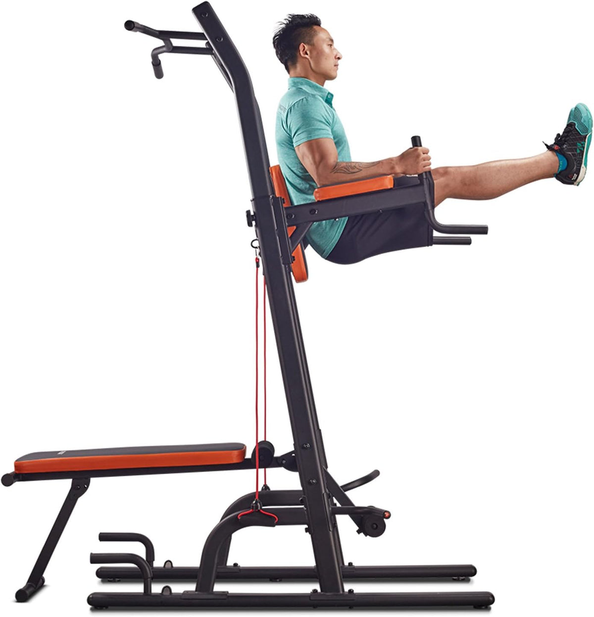 Power Tower with Bench Pull up Bar dip station X11396