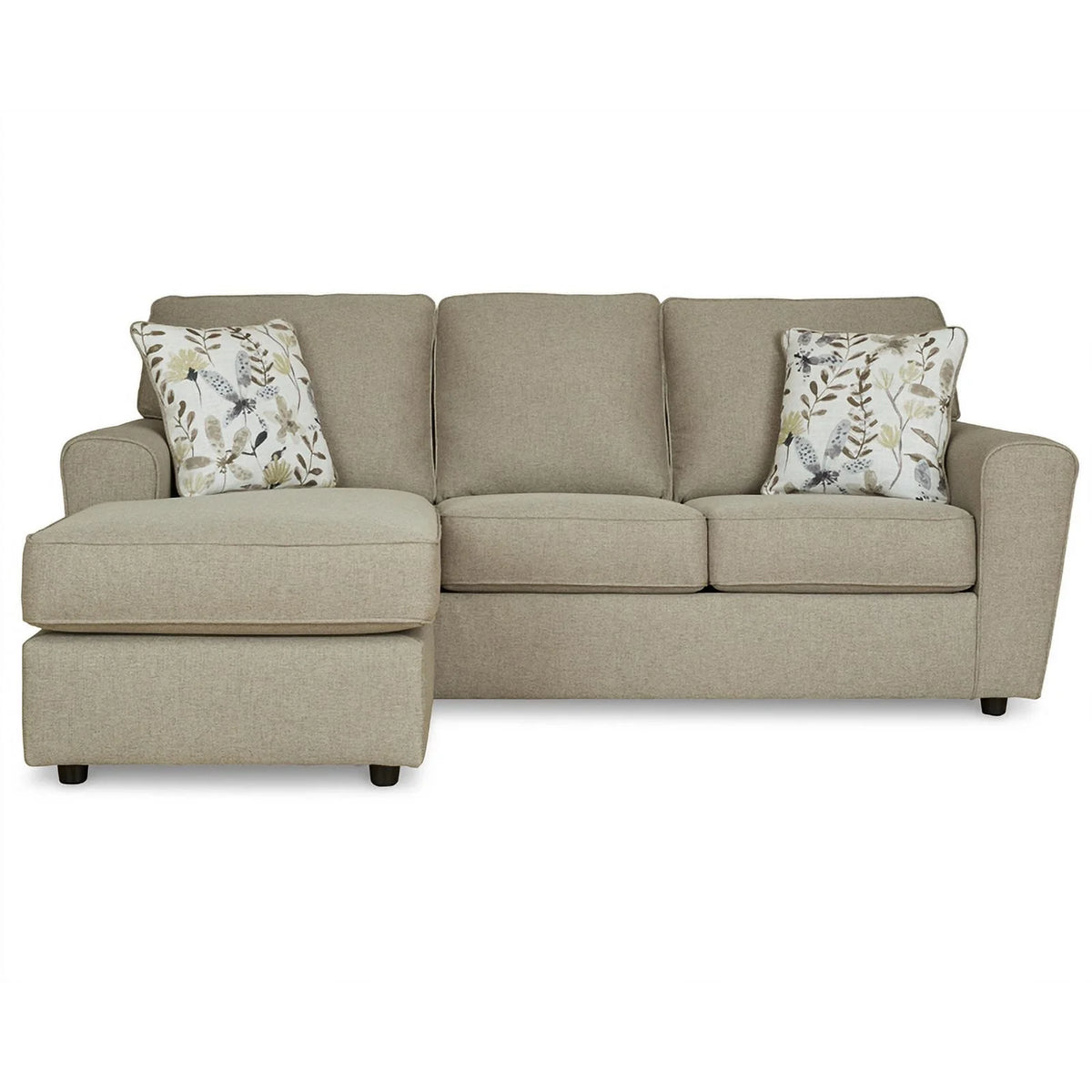 Light Gray Fabric & Wood Sofa Chaise Z7871