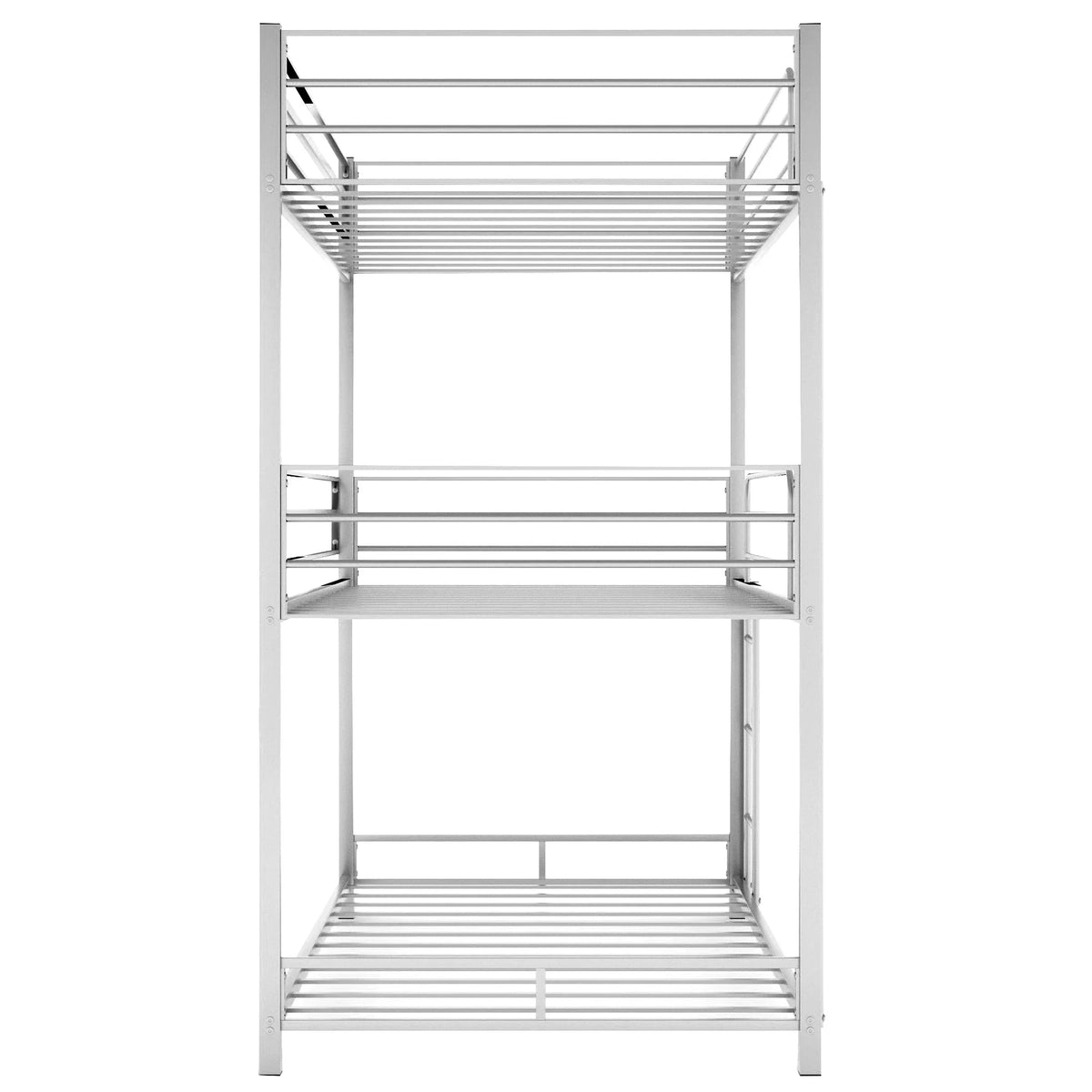Metal Triple Bunk Bed Twin Over Twin with Ladder and Safety Guardrail N39085