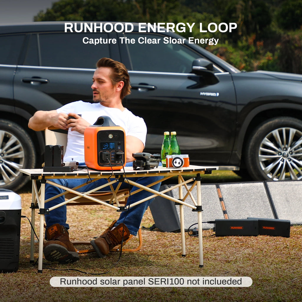 Portable Power Station 1296Wh Swappable Lithium Backup Batteries 600W AC Outlet Solar Generator F3719