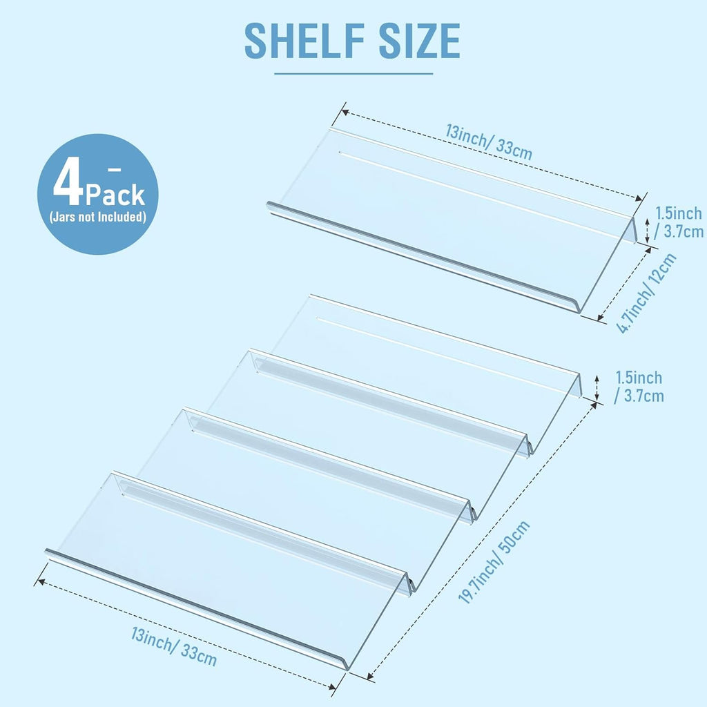 Acrylic 4 Tier Spice Drawer Organizer Rack B3146