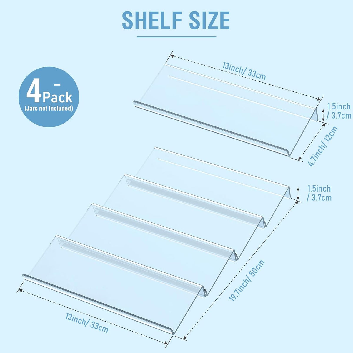 Acrylic 4 Tier Spice Drawer Organizer Rack B3146