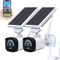 Wireless Solar Security Camera System Outdoor WiFi 2 Pack with WiFi Base Station J1355