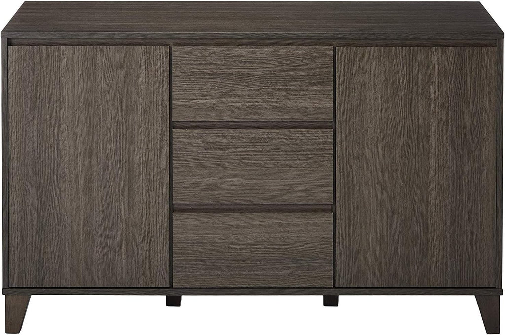 Oak Gray Wood Buffet Server Cabinet Console Table A997