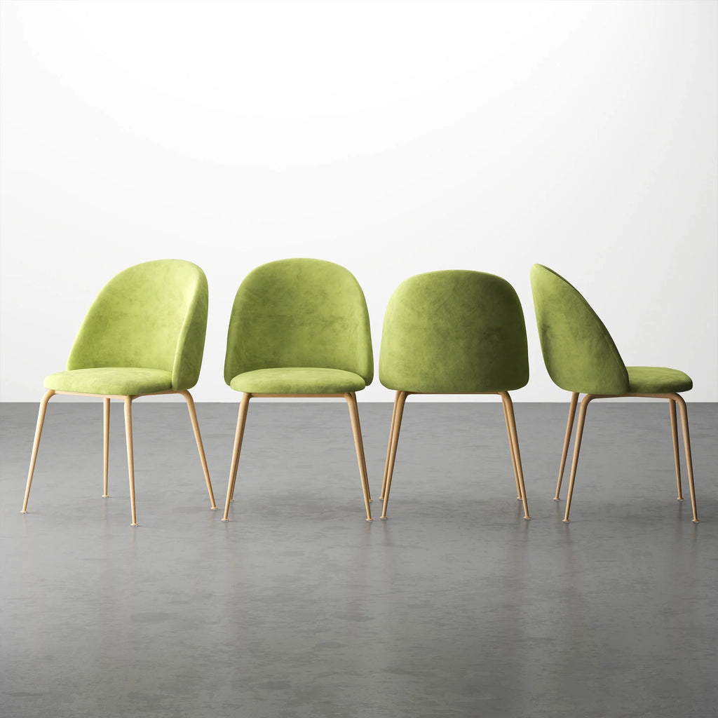 Green Velvet Dining Chairs Set of 4 G898
