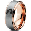 18k Rose Gold Tungsten Band Ring V912