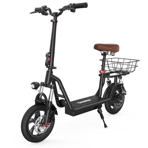 Electric Scooter with Seat, Adjustable Seat & Handlebar, Pneumatic Tire S1605