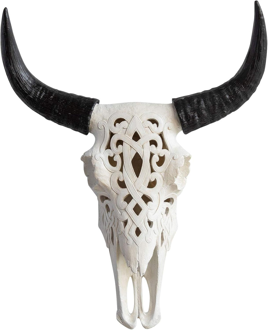 Faux Decorative Carved Cow Skull Wall Mount I690