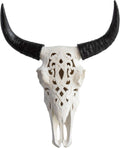 Faux Decorative Carved Cow Skull Wall Mount I690