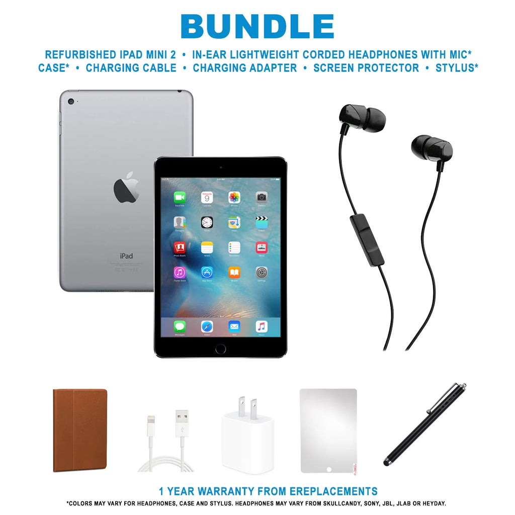 Restored Apple iPad Mini 2 16GB Black Bundle L7511