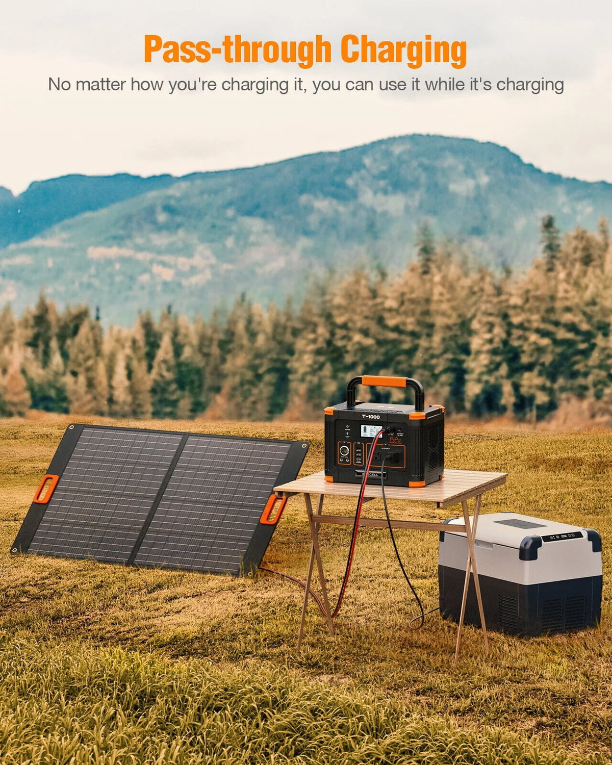 1000W Portable Power Station & 100W Foldable Solar Panel N75364