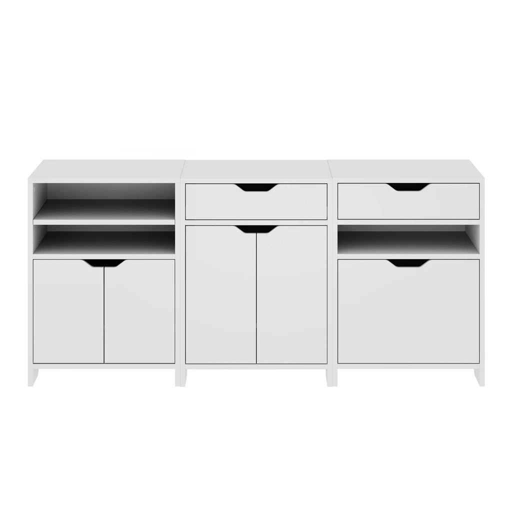 3-Pc White Storage Cabinet Set F4115
