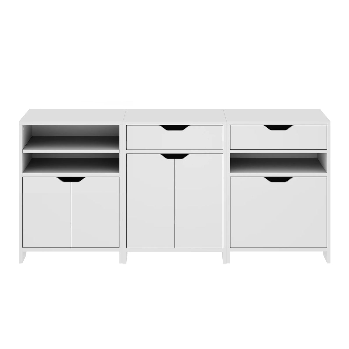 3-Pc White Storage Cabinet Set F4115