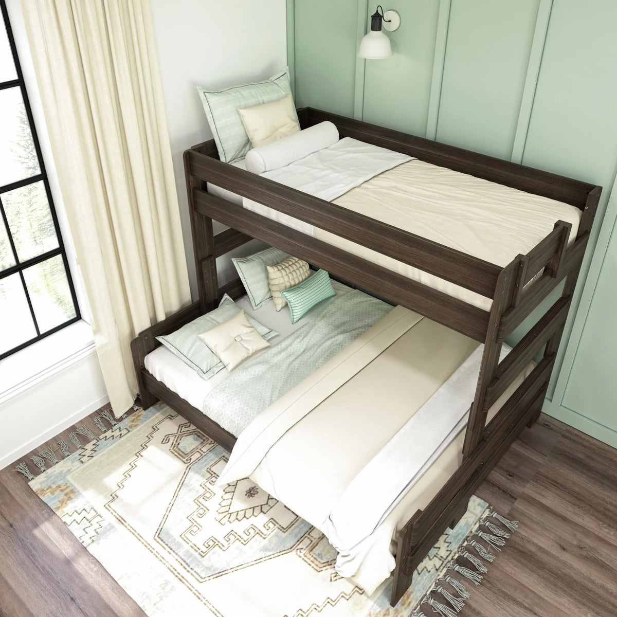 Twin XL Over Queen Platform Bed Frame Barnwood Brown C601962