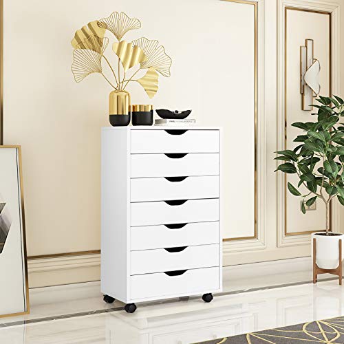 5 Drawers Black Vertical File Cabinet with Wheels N509