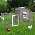 Wooden Chicken Coop Cage with Nesting Box, Waterproof Roof, Removable Tray E445799