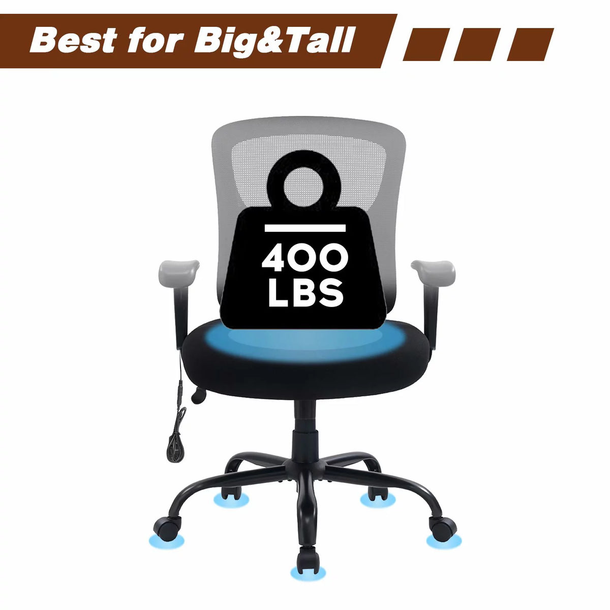 400 lbs Ergonomic Mesh Office Chair with Lumbar Support L143068