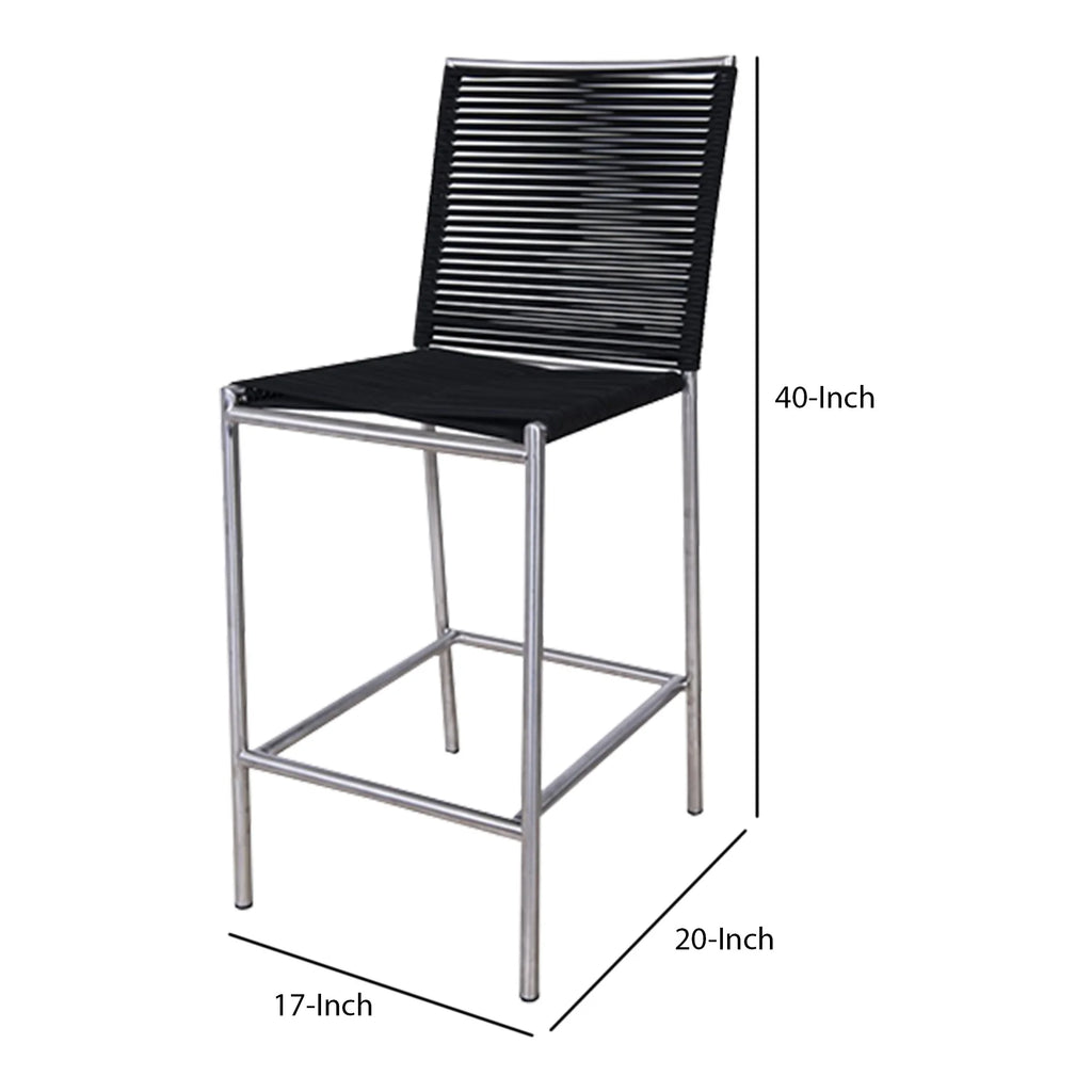 Gray Steel Black Outdoor Counter Height Stool U832370