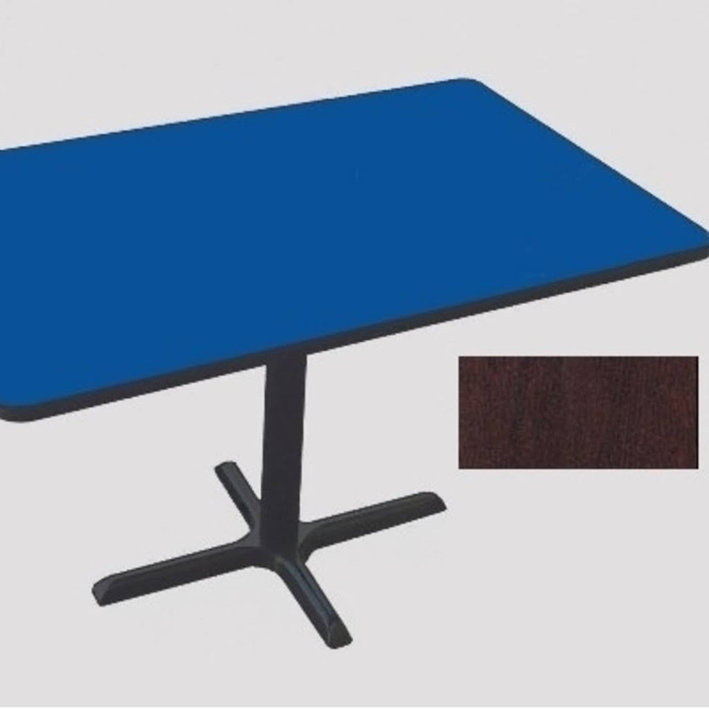 Mahogany Cafe and Breakroom Table with Cross Base K841