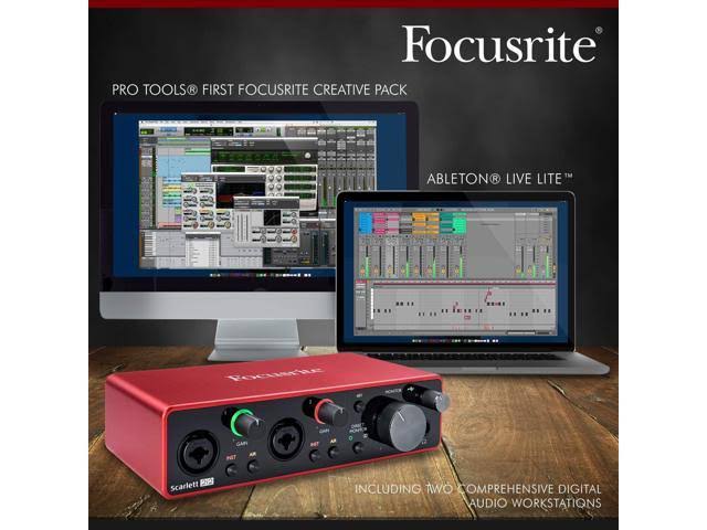 Focusrite Scarlett 2i2 2-in 2-OUT USB Recording Audio Interface (3rd Generation) + Samson SR360 Over-Ear Dynamic Headphones F363