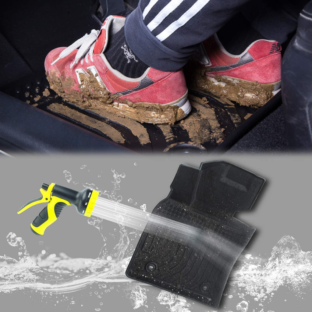 Black Heavy Duty All Weather Front and Rear Car Floor Mats A1067