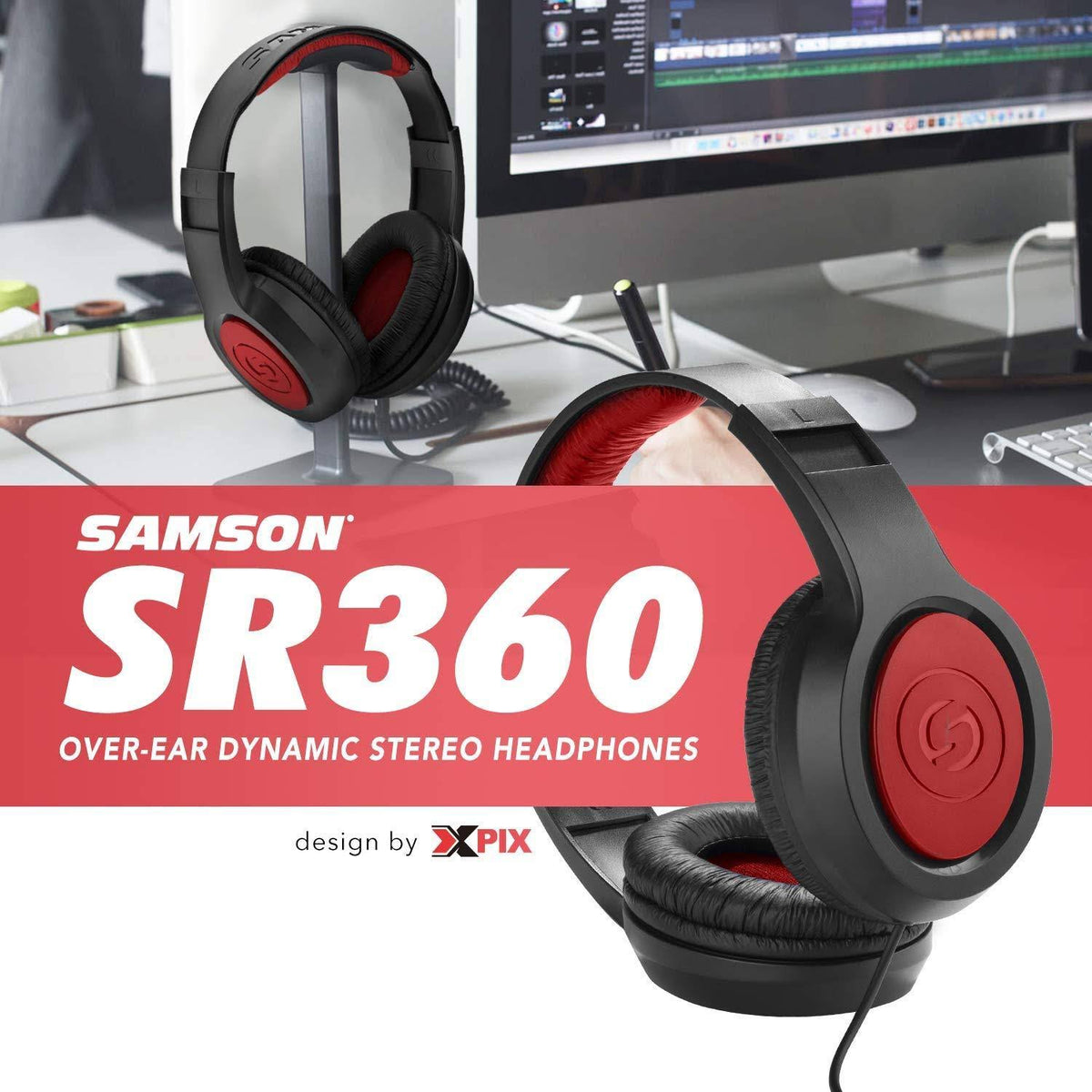 Focusrite Scarlett 2i2 2-in 2-OUT USB Recording Audio Interface (3rd Generation) + Samson SR360 Over-Ear Dynamic Headphones F363