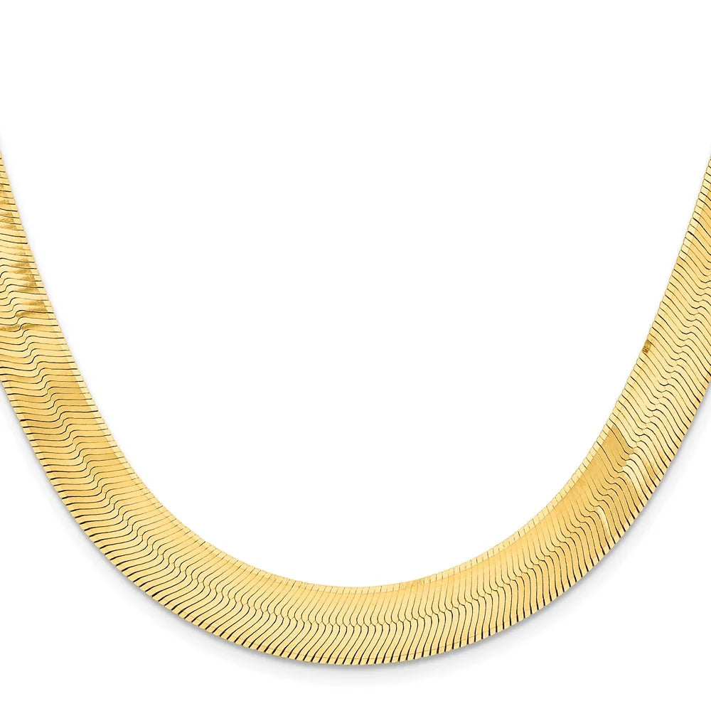 14K 18 inch 10mm Herringbone Chain with Lobster Clasp E2414