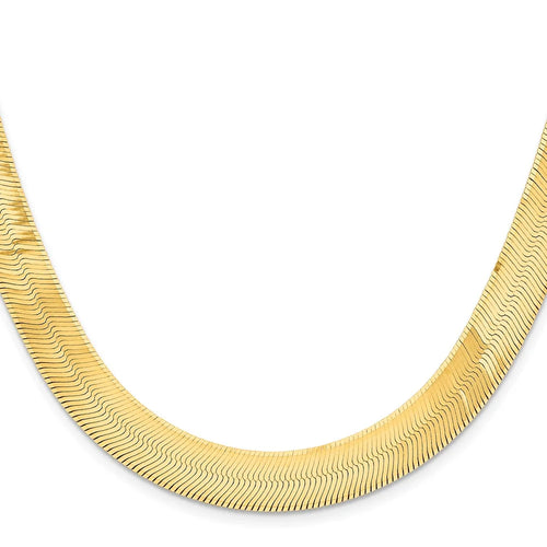 14K 18 inch 10mm Herringbone Chain with Lobster Clasp E2414