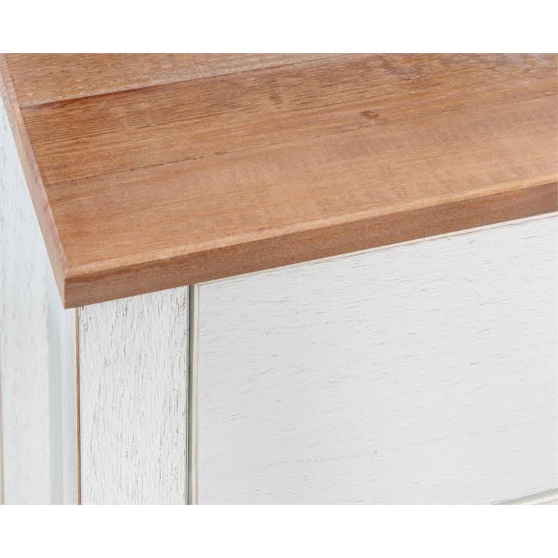 White Distressed Wood Three Drawer Chest I408273