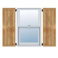 Framed Board-n-Batten Shutters with Z-Bar, Rough Sawn Western Red Cedar S428