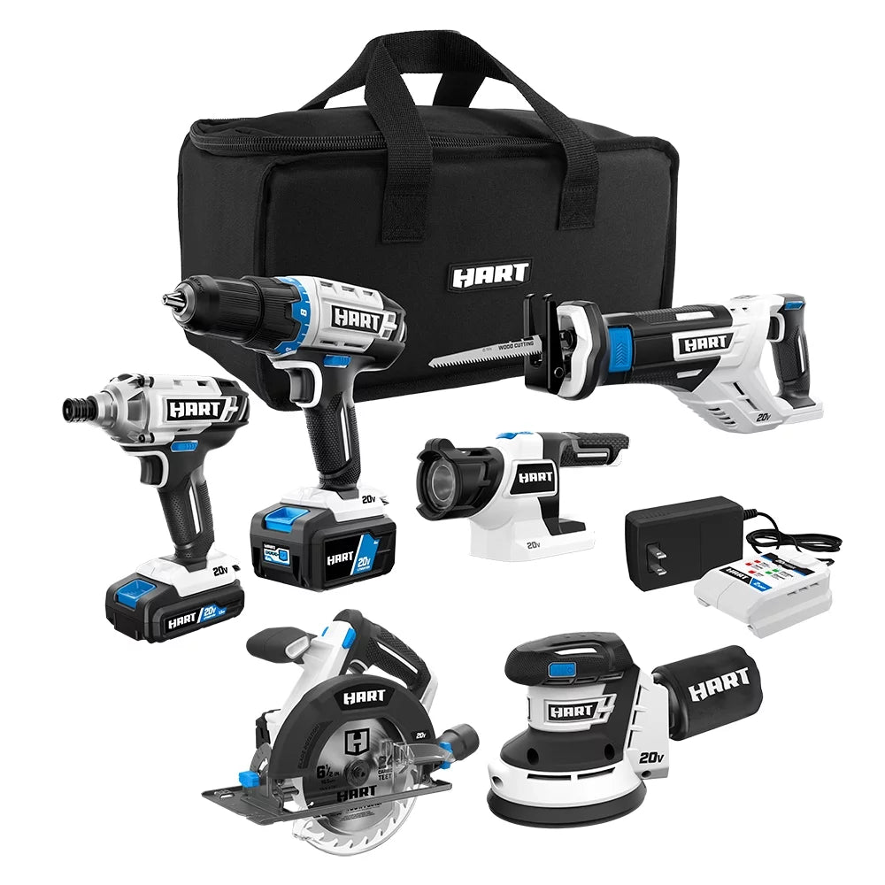 20-Volt Cordless 6-Tool Combo Kit Lithium-Ion Batteries L117