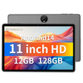 Black 11 Inch Android 14 Tablet, 12GB RAM 128GB ROM 1TB Expand U346