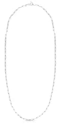 925 Sterling Silver Paperclip Chain Necklace 20 Inch V70568