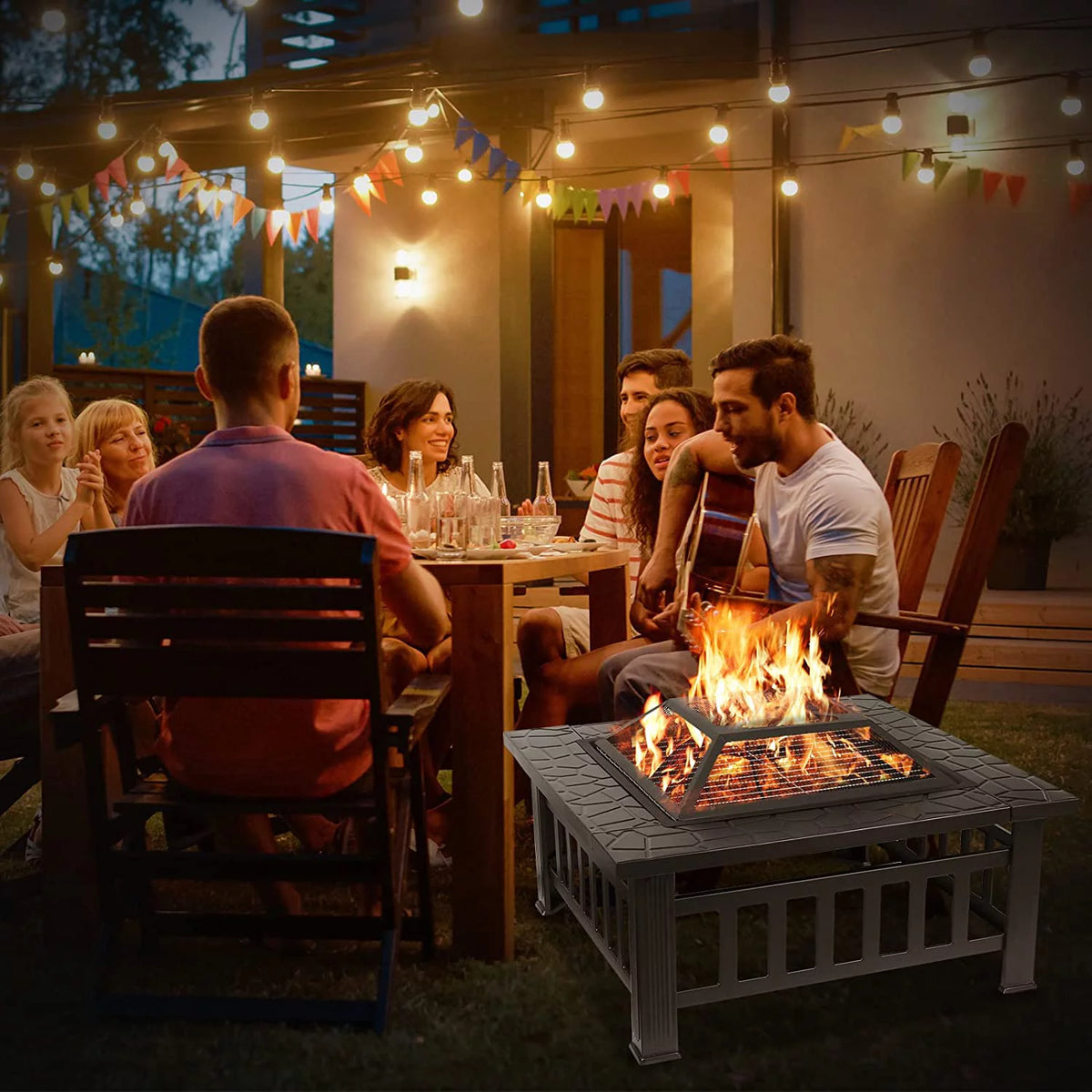 32 Wood Burning Metal Fire Pit Table Q568