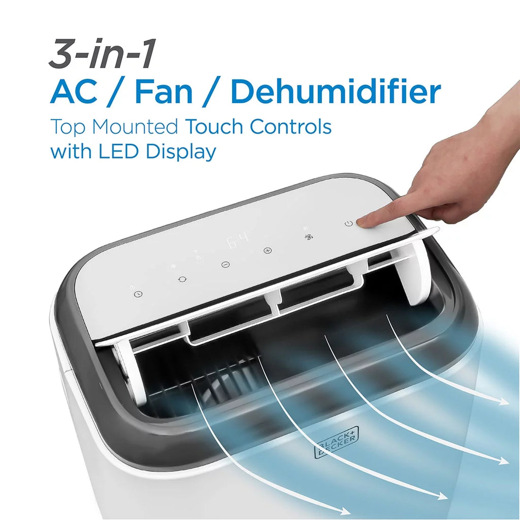 8,000 BTU Portable Air Conditioner with Remote Control, White F7749