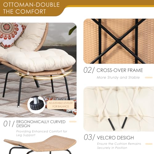 Oversized Egg Chair with Ottoman R953425