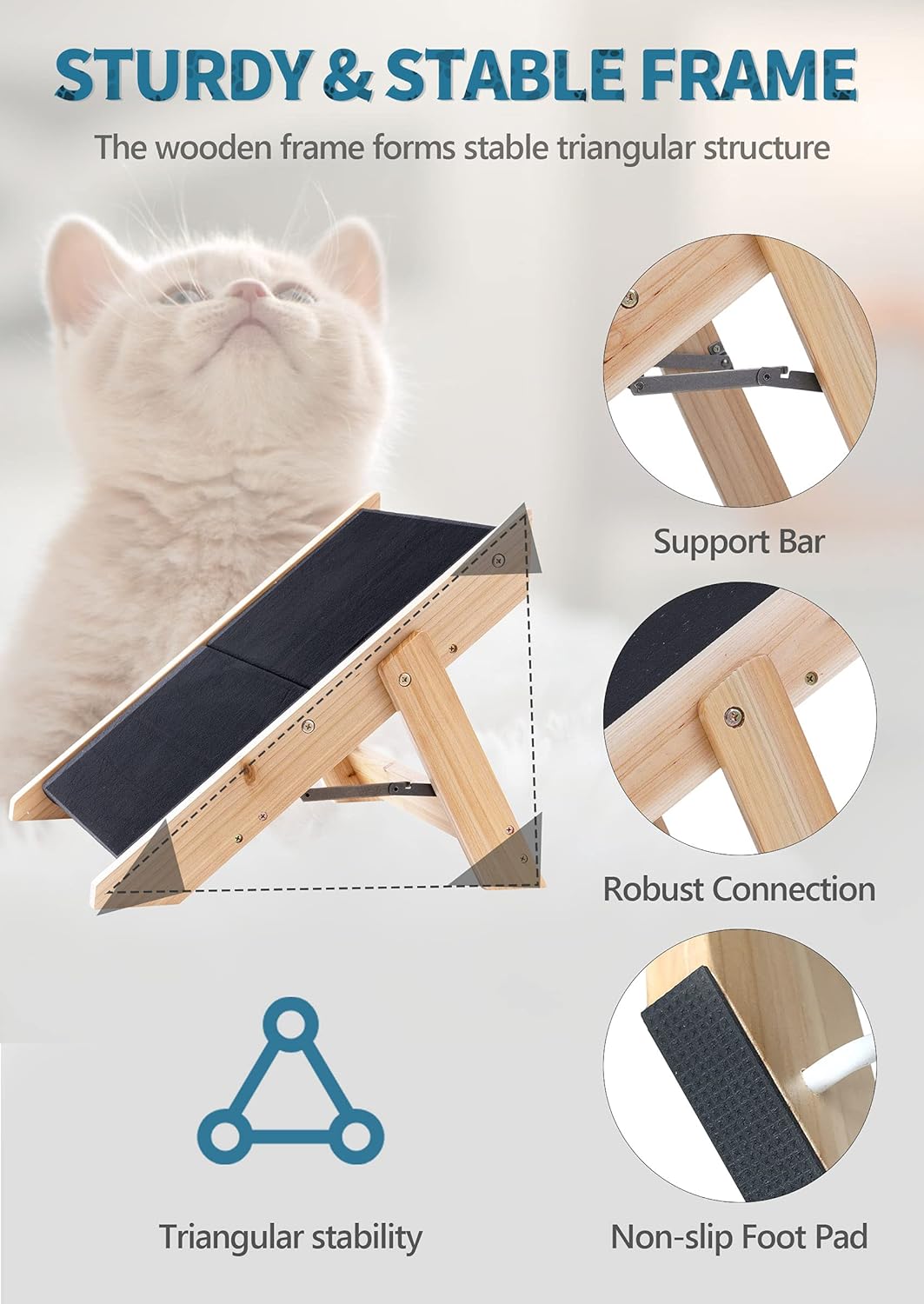 2 in 1 Foldable Wooden Non Slip Pet Stairs G726453