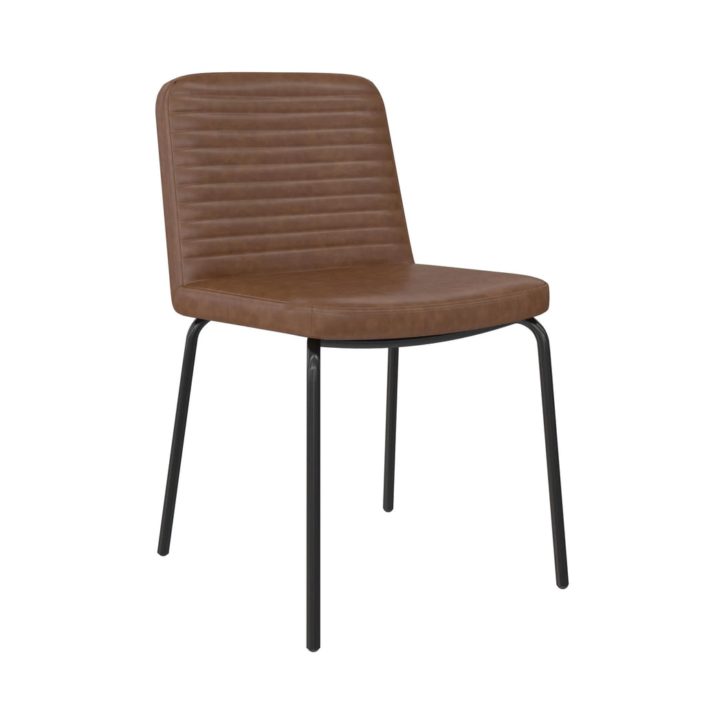 Camel Faux Leather Dining Chair, Set of 2 V41279