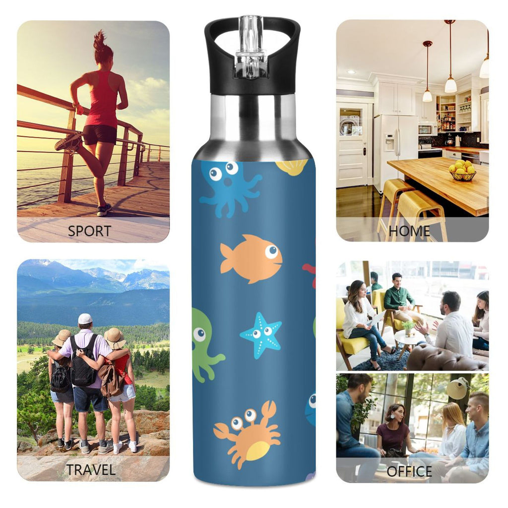 Stainless Steel Insulated Water Bottle with Straw Lid D652279