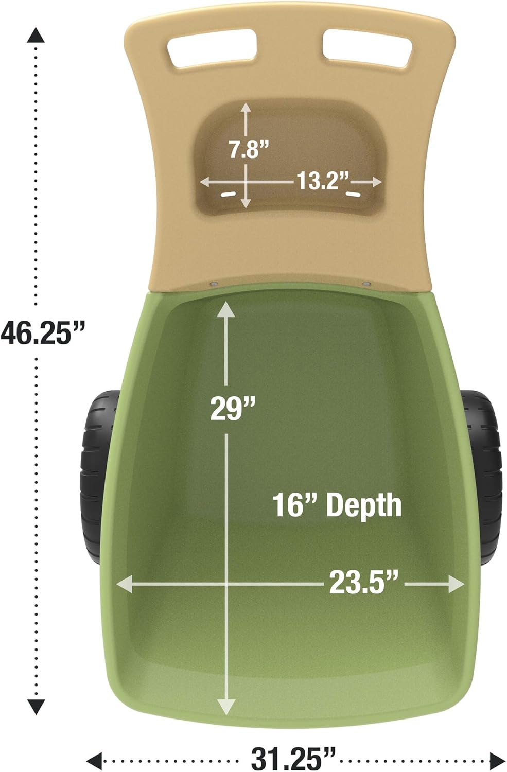 Green 4 Cubic ft. Plastic Wheelbarrow with 2 Wheels F791