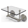 Two Post Toilet Tissue Holder with Glass Shelf - Satin Nickel O67384