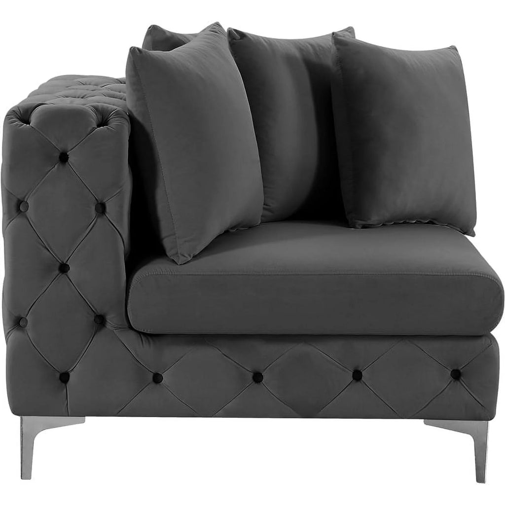 Grey Velvet Corner Chair R97001