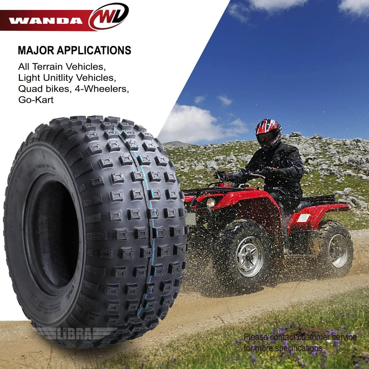 Set of 4 16x8-7 4PR ATV Tires P1538