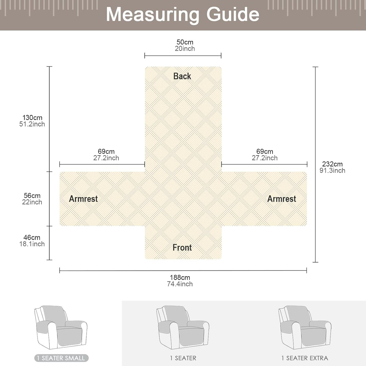 Light Brown Recliner Chair Cover H30915