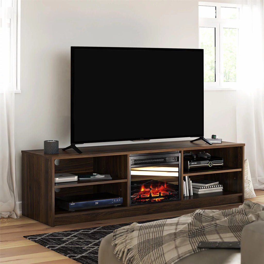 Ivory Oak Electric Fireplace TV Stand I8557