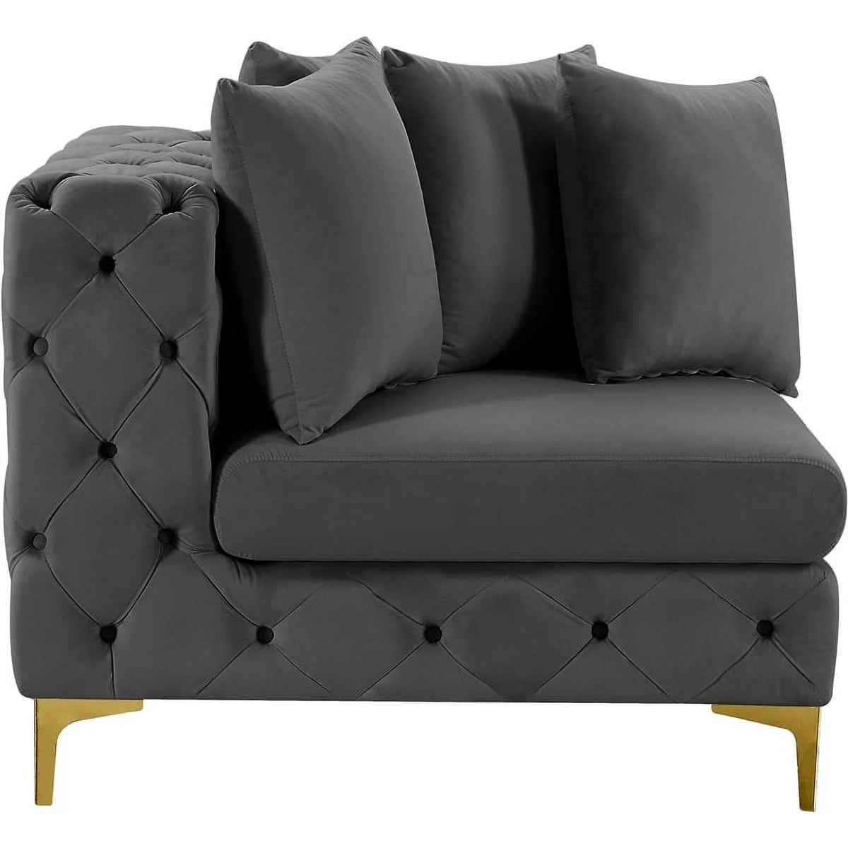 Grey Velvet Corner Chair R97001