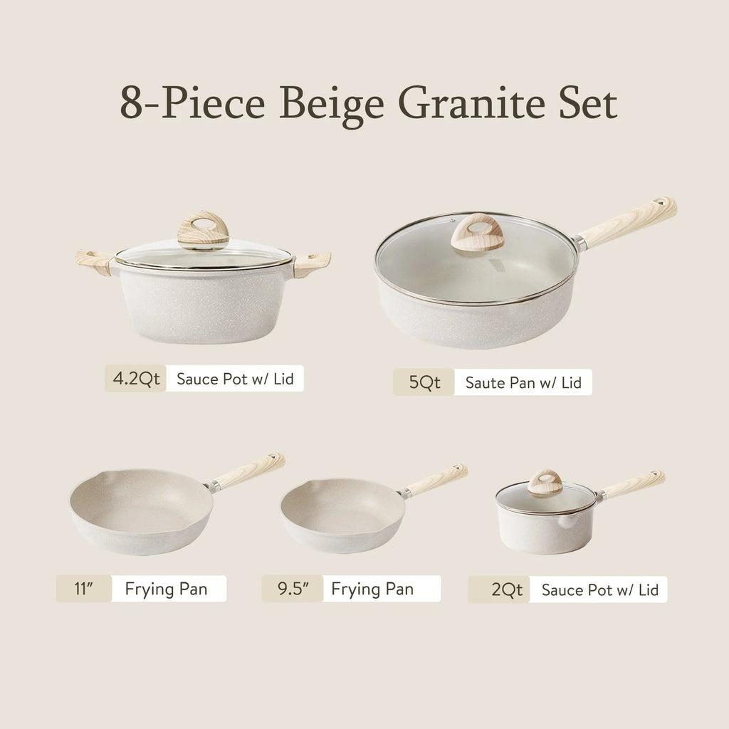 Nonstick 8 Pcs Induction Cookware Set A24388
